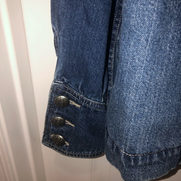 New We The Free Free People Imogene Blue Denim Officer Military Jacket sz M - Picture 6 of 10